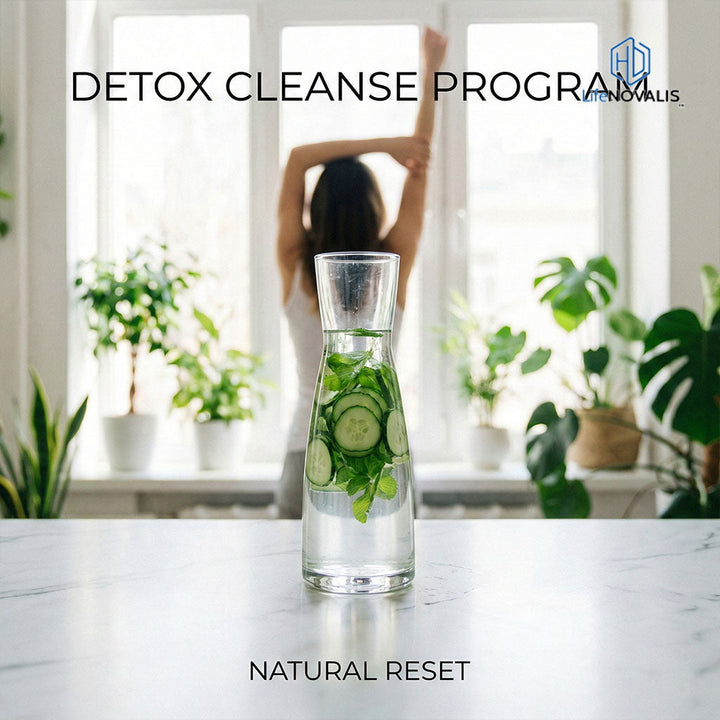 detox cleanse program featured image with fresh water and green plants