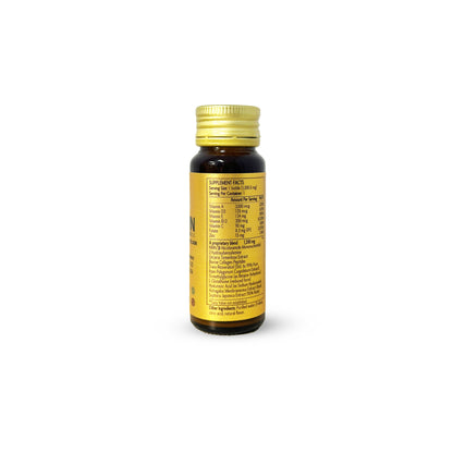 Yellow supplement bottle with gold cap on a white background  - HD LifeNOVALIS NMN Superior Elixir 18000