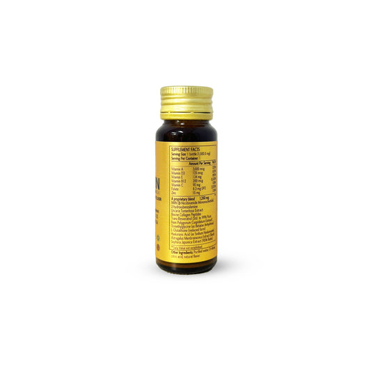 Yellow supplement bottle with gold cap on a white background  - HD LifeNOVALIS NMN Superior Elixir 18000